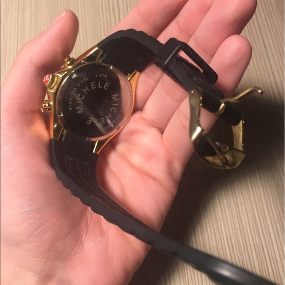 COPY - MICHELE Tahitian Jelly Bean Black Gold Watch - Picture 4 of 8